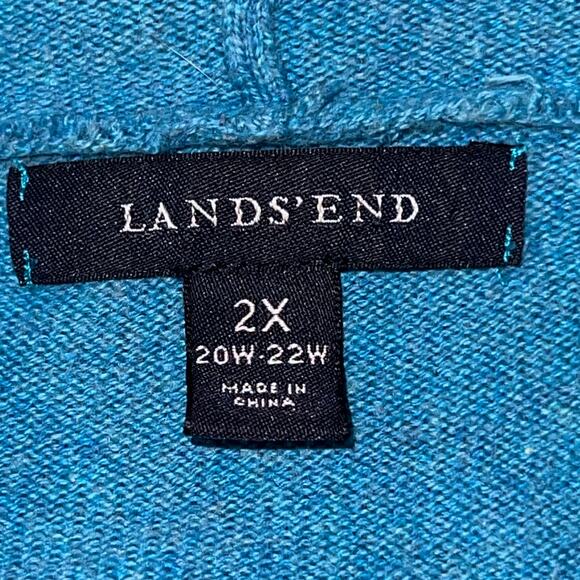 Lands End Women’s 2X open hook eye cape cardigan cotton cashmere sweater Y2K - Picture 7 of 12